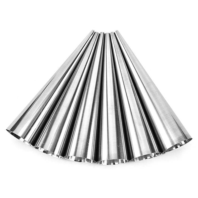 5 PCS Cone Roll Moulds Stainless Steel Spiral Nozzle Croissants Pastry Cream Horn Cake Mold (Small 8.8x2x2cm)