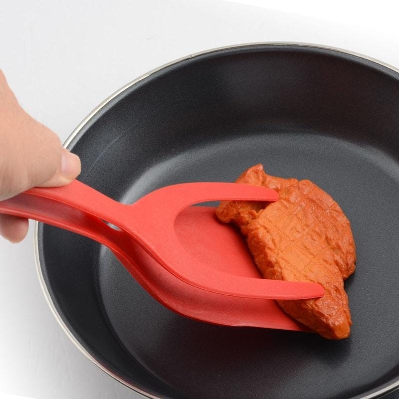 2 PCS 2 in 1 Silicone Omelette Toast Spatula Spoon (Black)