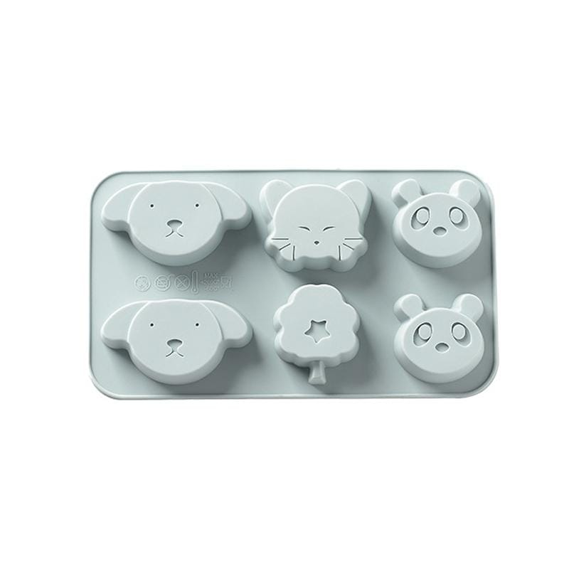 6 PCS Cute Forest Animal Cartoon Baking Mold Silicone Ice Tray Mold Handmade Soap Cake Chocolate Mold (Pink)