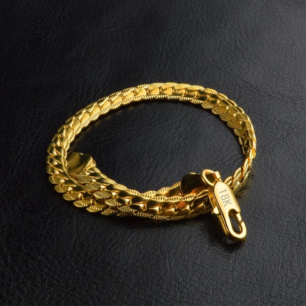 Hot Fashion Jewelry Simple 18k Yellow Gold Bracelet (Gold)