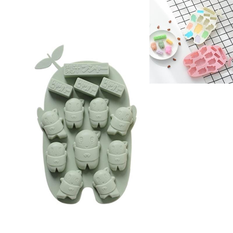 4 PCS Cartoon Leaf Silicone Cake Chocolate Mold Pudding Ice Tray Baking Utensils (Green)