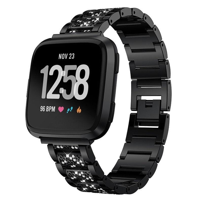 For Huami 1 / Huami 2 / Ticwatch1 / Ticwatch Pro / Samsung Galaxy Watch 46mm / Samsung S3 / Huawei Watch2 Pro / Huawei GT / Huawei Glory Magic Full Diamond Models Metal Inlay Universal 22MM Strap (Black)