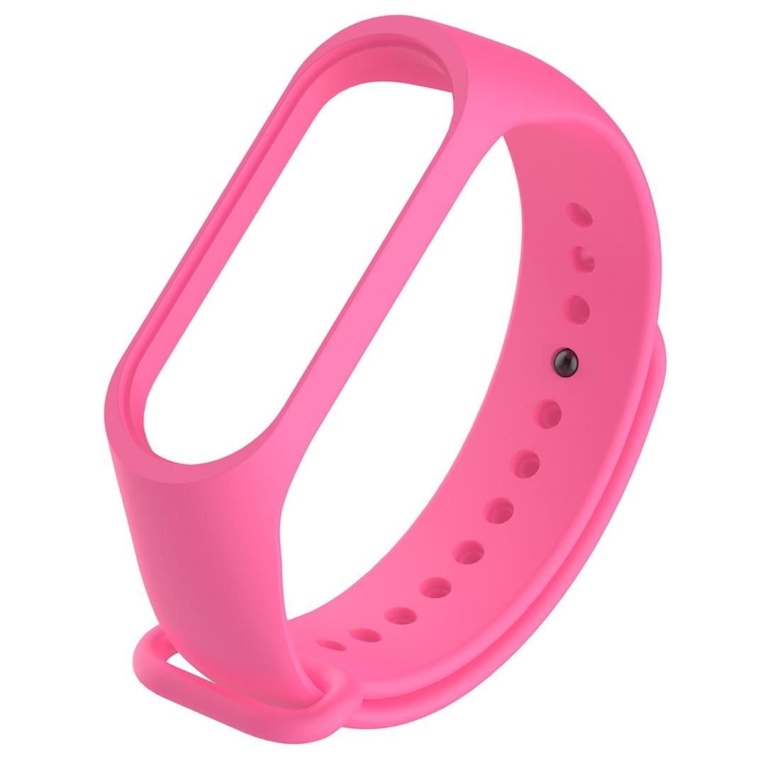 Bracelet Watch Silicone Rubber Wristband Wrist Band Strap Replacement for Xiaomi Mi Band 3 (Pink)