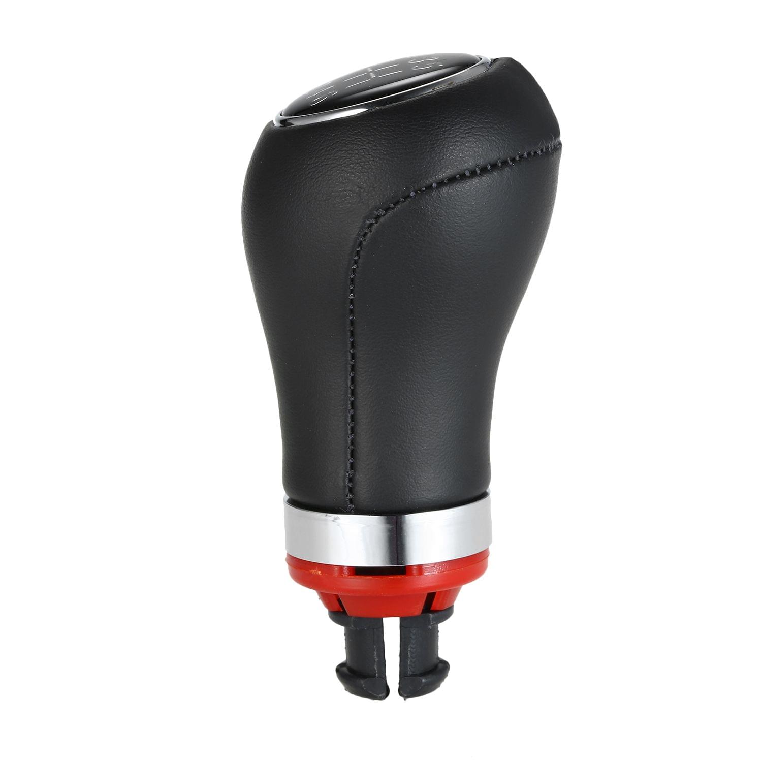 6 Speed Car Gear Shift Knob Manual 12mm Black PU Leather Fit