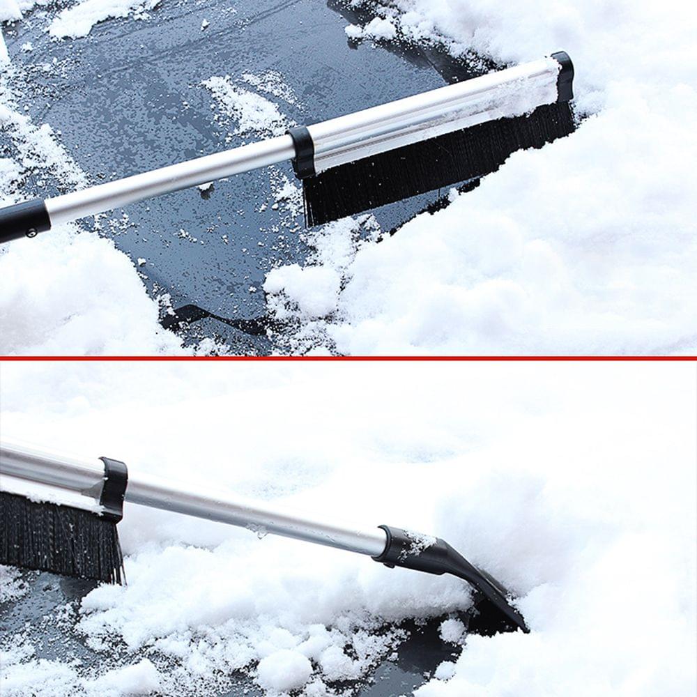 Car Snow Brush with Integrated Ice Scraper and Squeegee Head