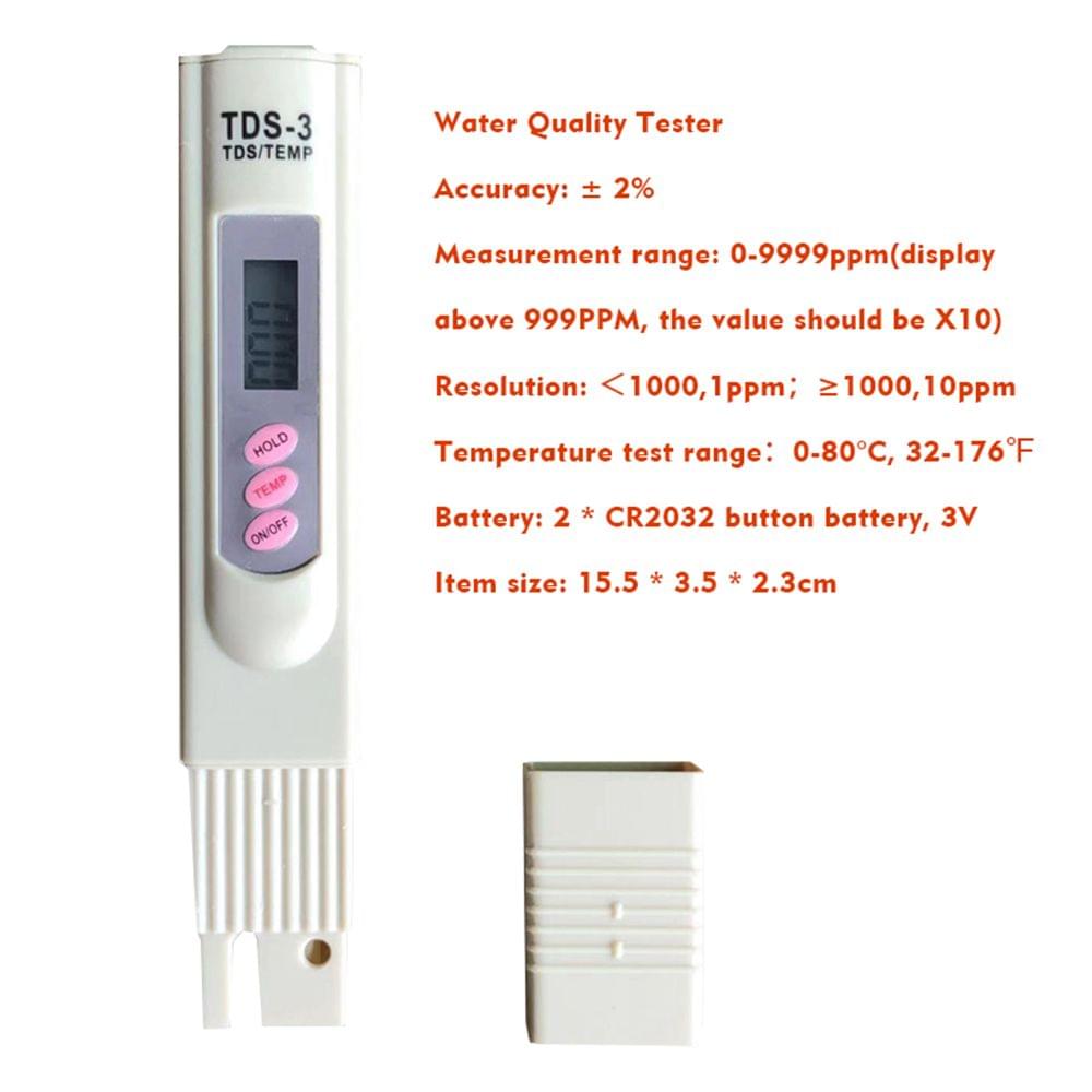 Water Quality Tester Portable TDS Pen Tester High Precision