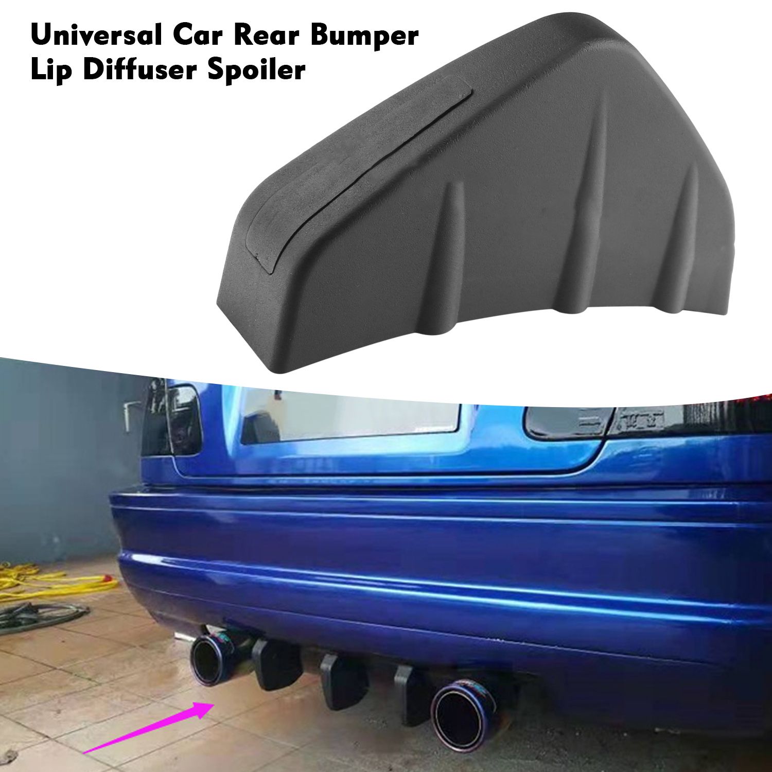 Universal Car Rear Bumper Lip Diffuser Splitter Spoiler