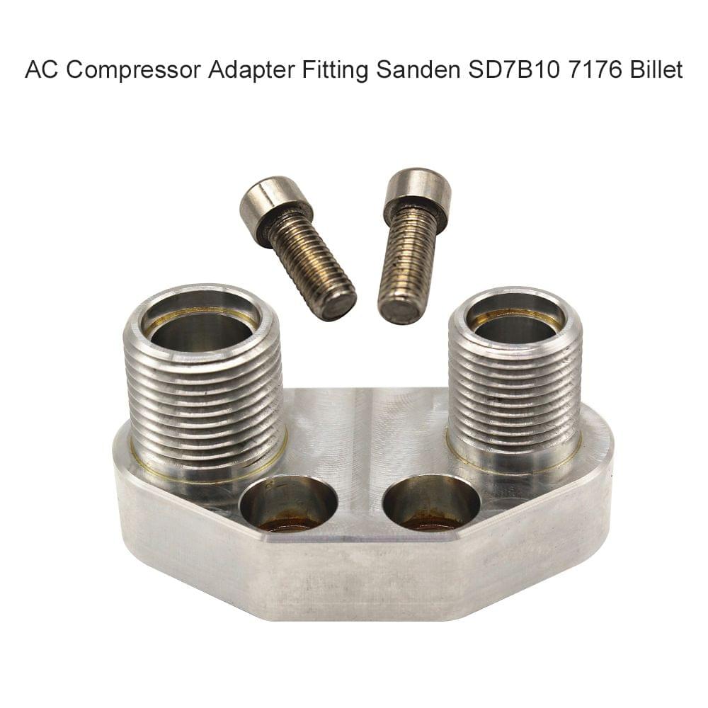 AC Compressor Adapter Fitting Sanden SD7B10 7176 Billet