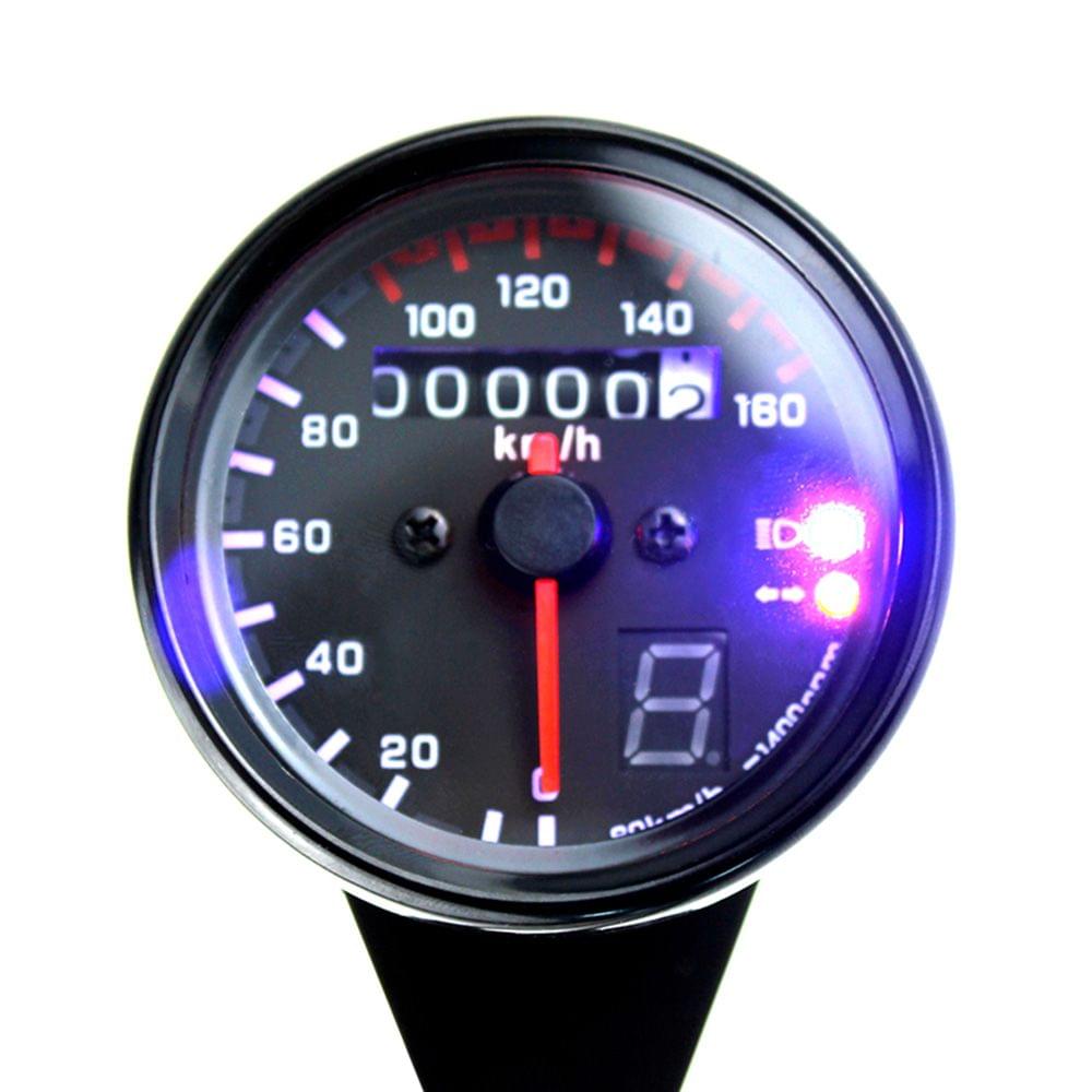 12V Universal Motorcycle Speedometer Tachometer Gauge w/ LED