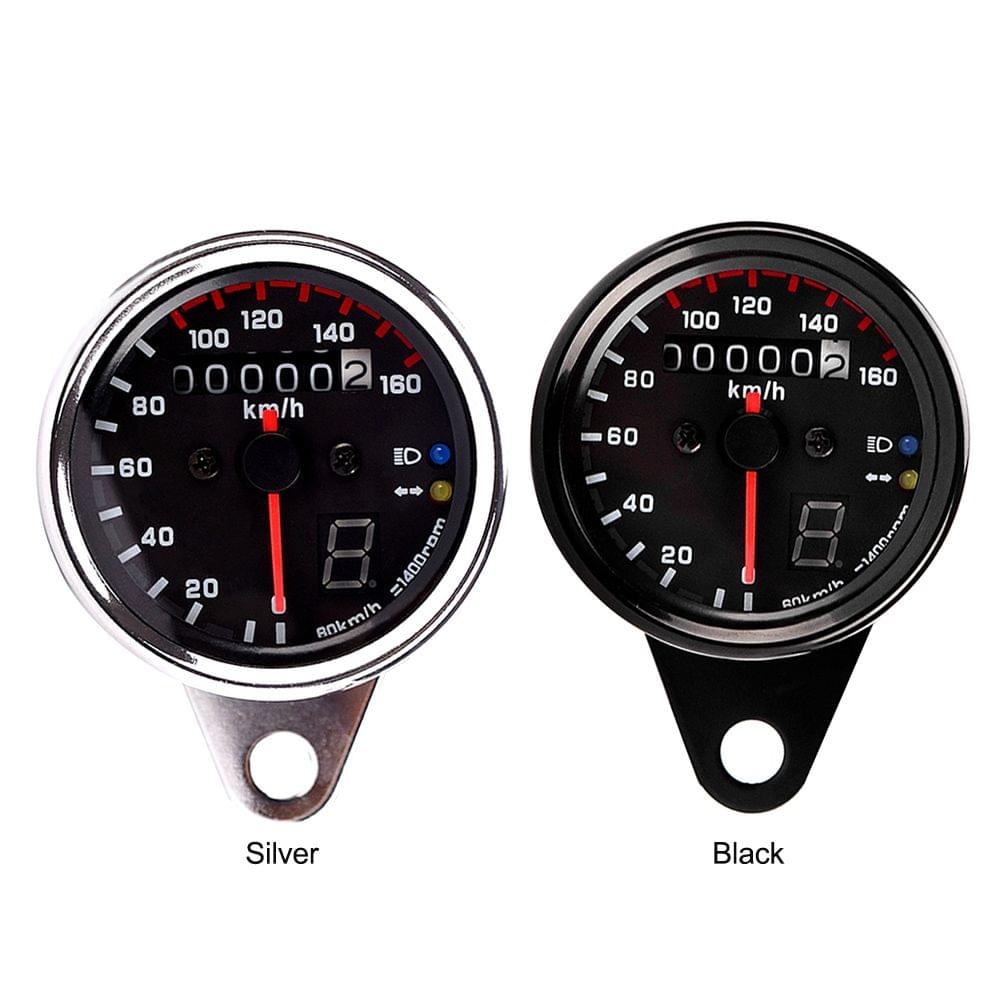 12V Universal Motorcycle Speedometer Tachometer Gauge w/ LED