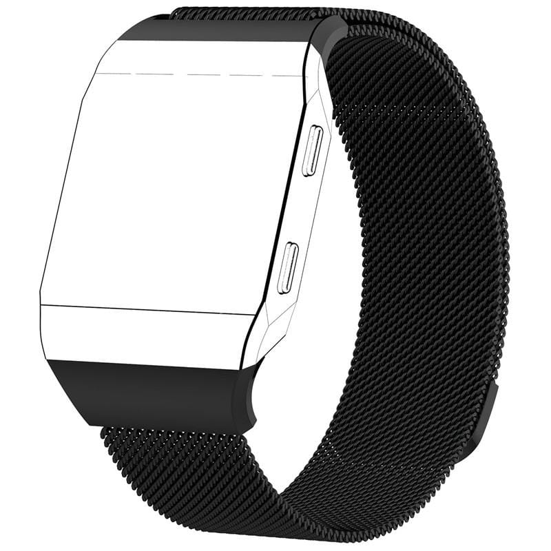 For FITBIT Ionic Milanese Watch Strap Small Size : 20.6X2.2cm (Black)