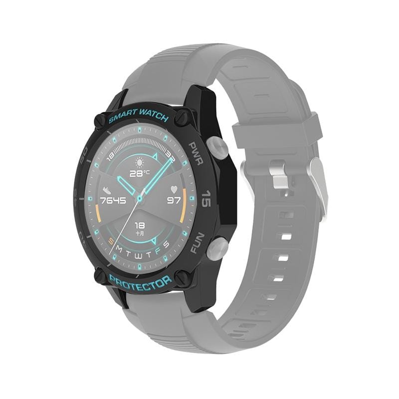 For Huawei Watch GT2e 46mm Smart Watch TPU Protective Case, Color:Black+Grey Blue