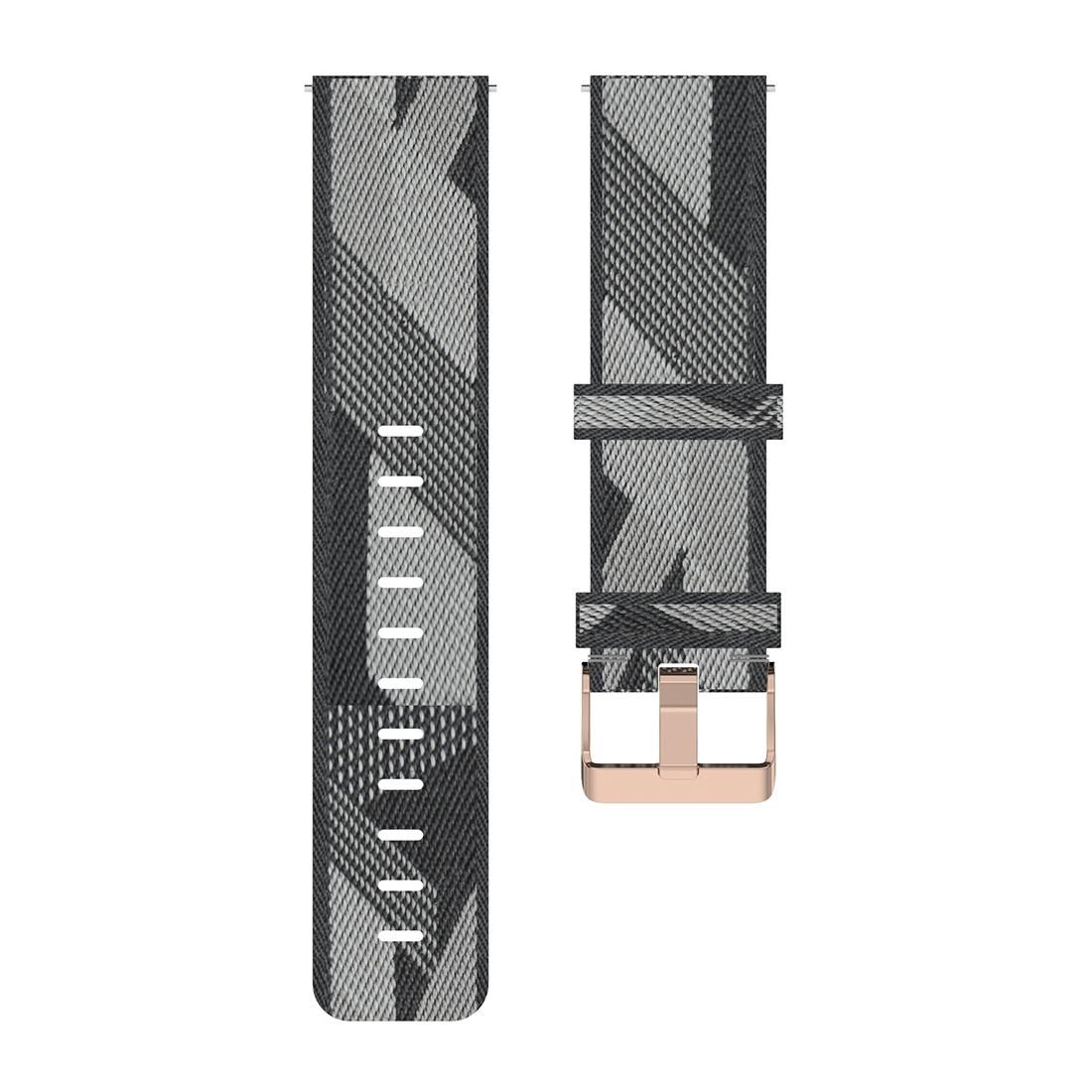 22mm Stripe Weave Nylon Wrist Strap Watch Band for Xiaomi Mi Watch Color, Garmin Vivoactive 4 (Grey)