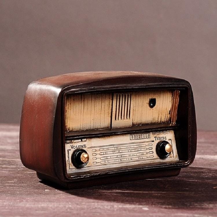 Vintage Radio TV Set Home Decoration Retro Craft Decoration, Style:Radio Brown
