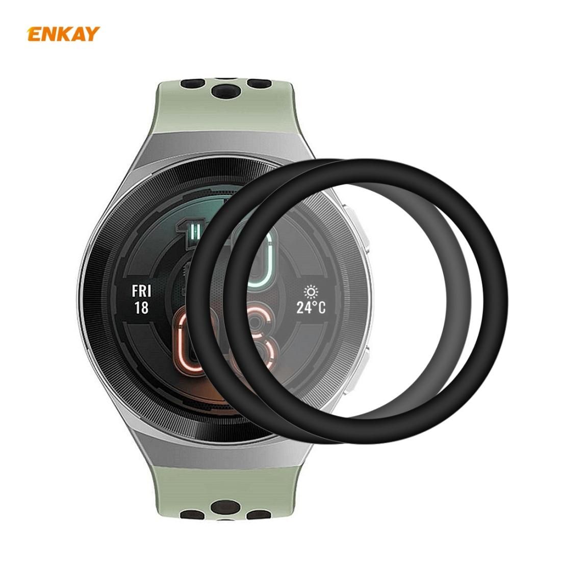 For Huawei Watch GT 2e 46mm 2 PCS ENKAY Hat-Prince 3D Full Screen Soft PC Edge + PMMA HD Screen Protector Film (Without Scale)