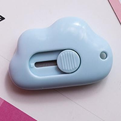 3 PCS Cute Cloud Mini Portable Utility Knife Paper Cutter (Blue)