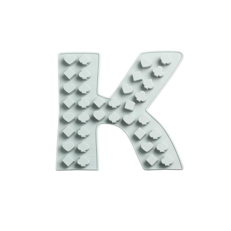 4 PCS DIY Silicone Ice Tray Mold Letter K Shape Chocolate Fudge Crystal Epoxy Mold (Pink)