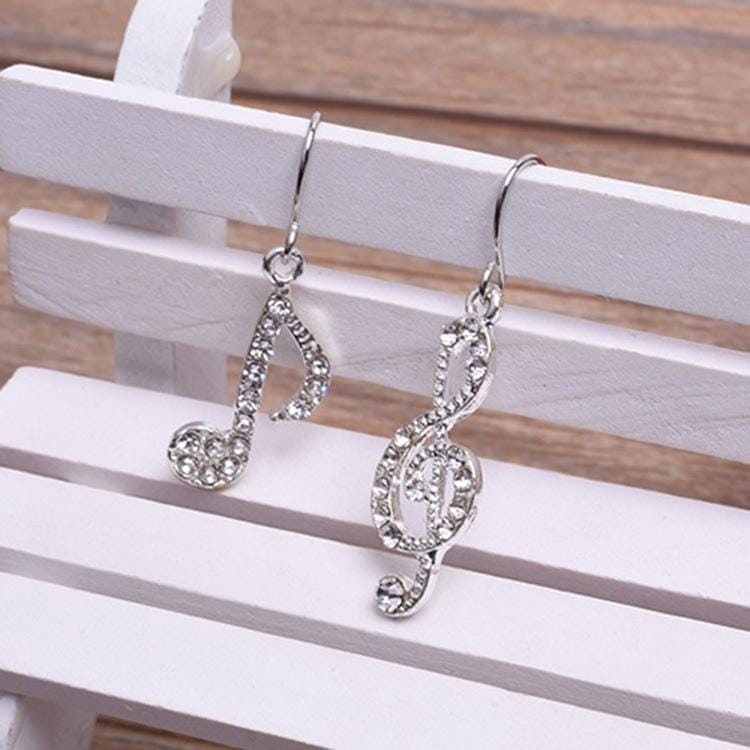 2 PCS Simple Geometric Note Earrings Individuality Asymmetric Earrings