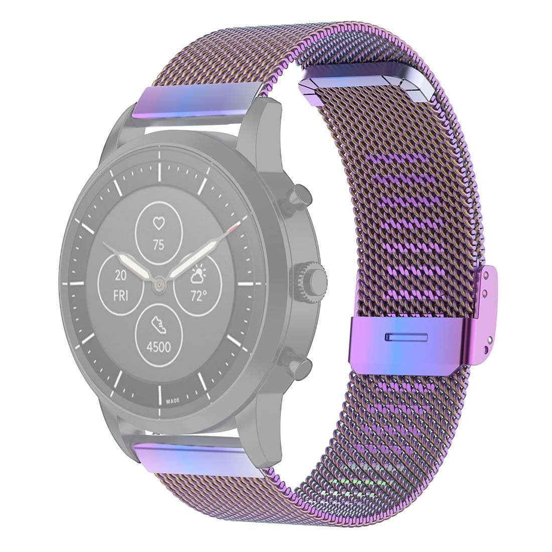 22mm Metal Mesh Wrist Strap Watch Band for Fossil Hybrid Smartwatch HR, Male Gen 4 Explorist HR, Male Sport (Colour)