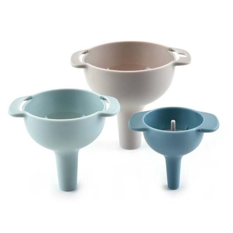 3 Sets Plastic Jam Funnel Household Multi-function Oil Leak Separating Funnel