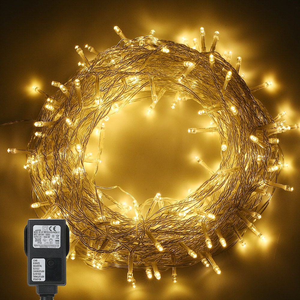 Tomshine 200LEDs String Light 6w 25 meters/82 ft  IP44 Water - UK Plug