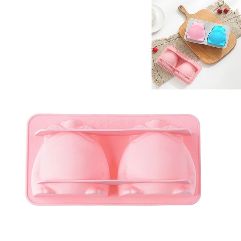 4 PCS Frog Silicone Ice Tray Cake Mold Handmade Soap Chocolate Multifunctional Baking Mold (Pink)