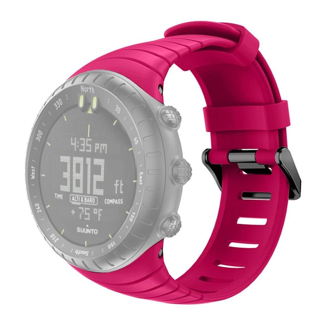 Smart Watch Silicone Wrist Strap Watchband for Suunto Core (Rose Red)