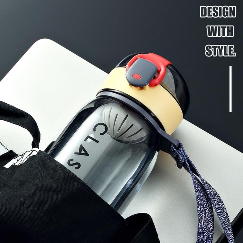 Summer Color Contrast Creative Portable Water Cup Simple Student Cute Fresh Plastic Cup, Capacity: 400ml (Gray)