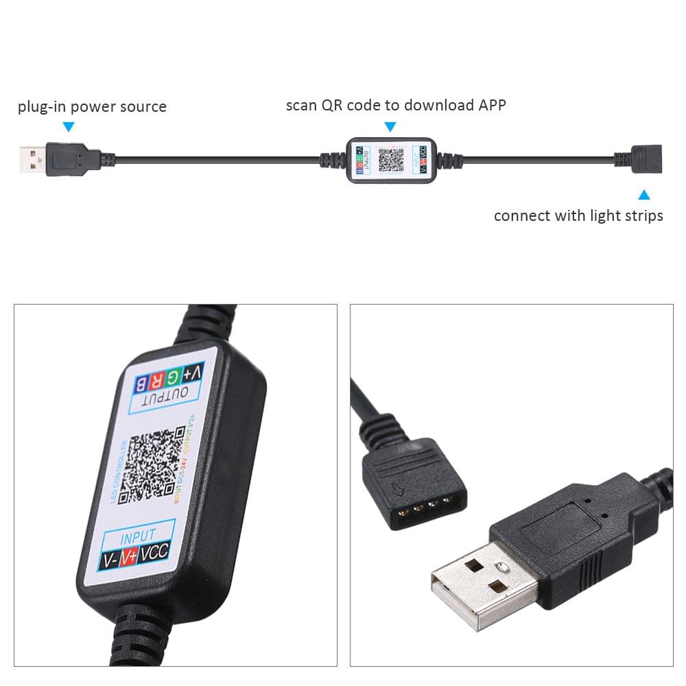 BT 4.0 RGBW Controller for LEDs Light Strips Working with - USB Connector