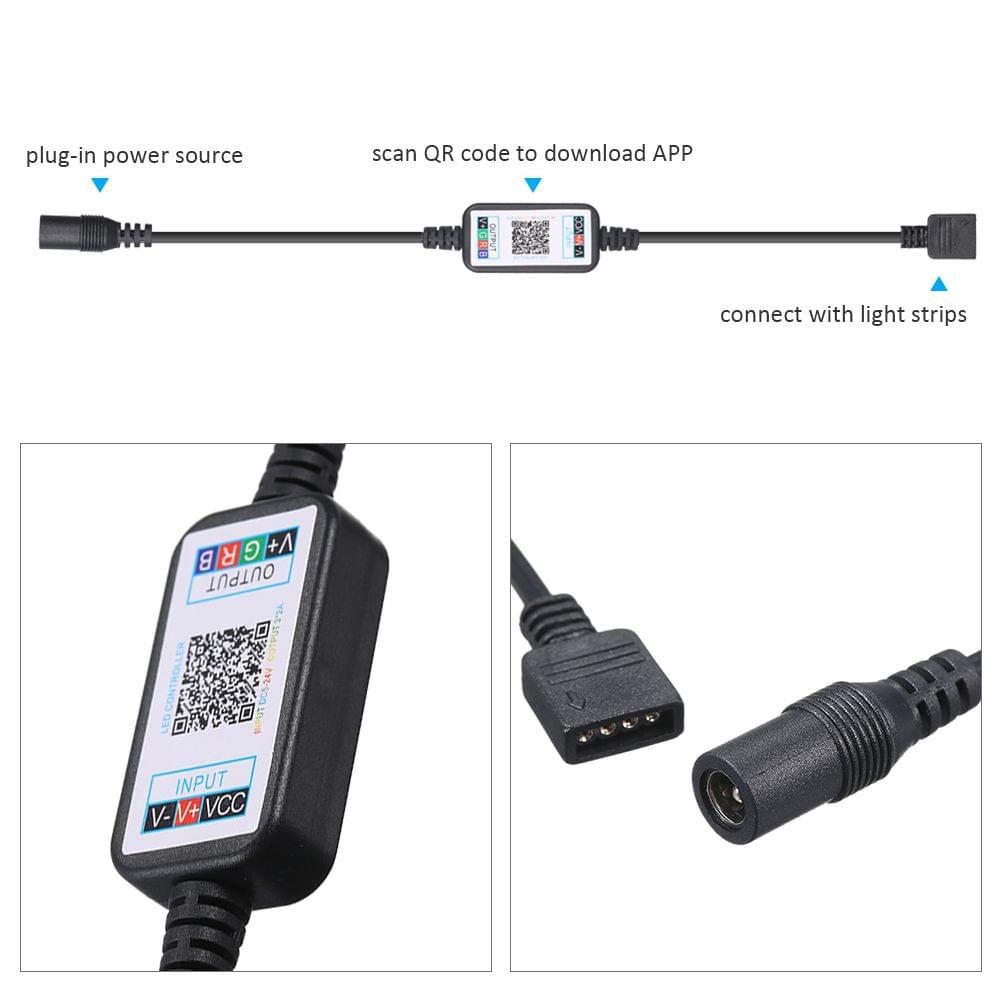 BT 4.0 RGBW Controller for LEDs Light Strips Working with - DC Connector