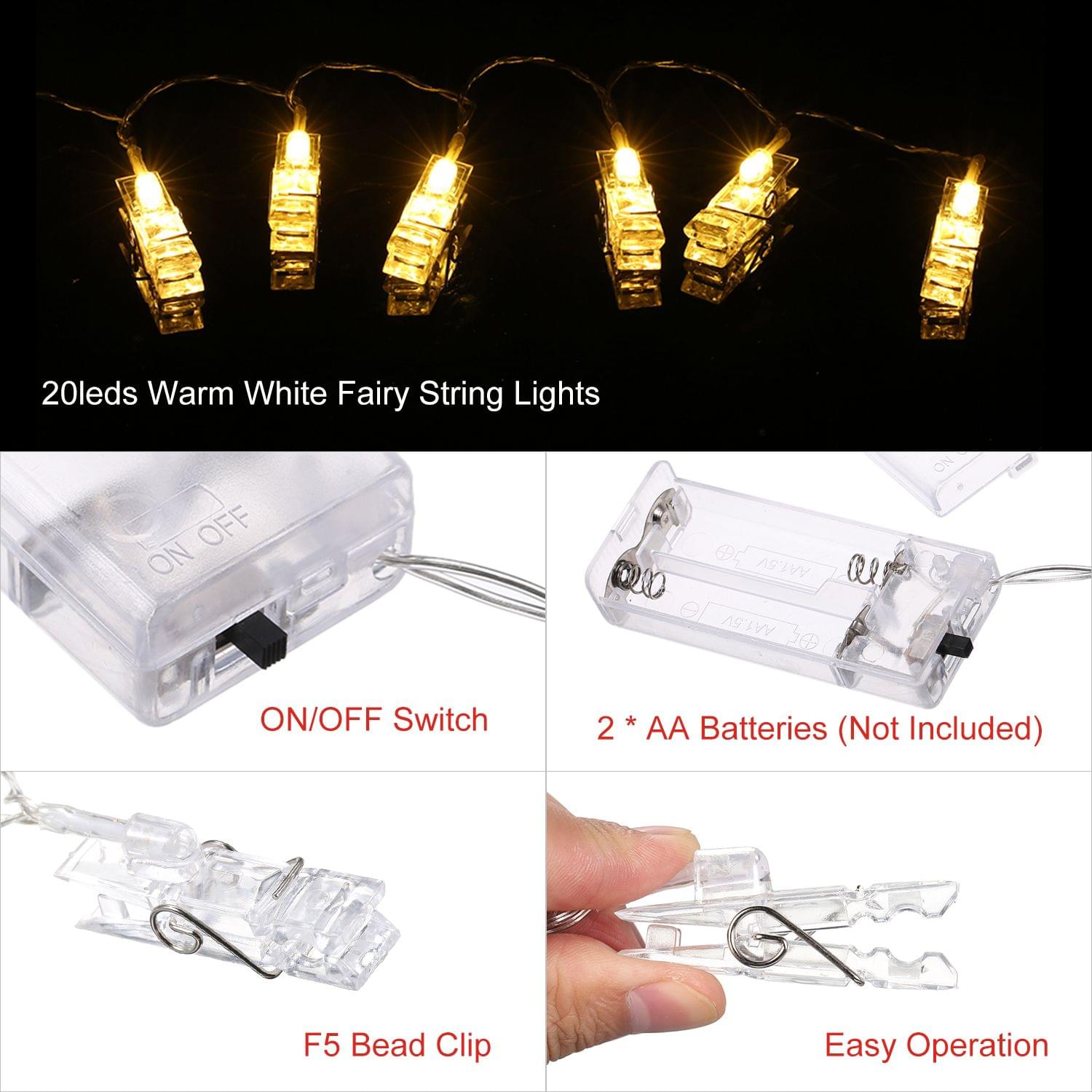 Batterys Powered 20leds Warm White Fairy String Lights