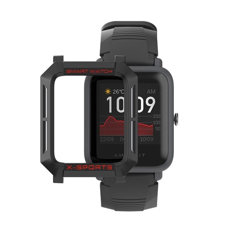 For Huami Amazfit Bip Lite Version 1S / Bip S Smart Watch TPU Protective Case, Color:Black+Grey Red