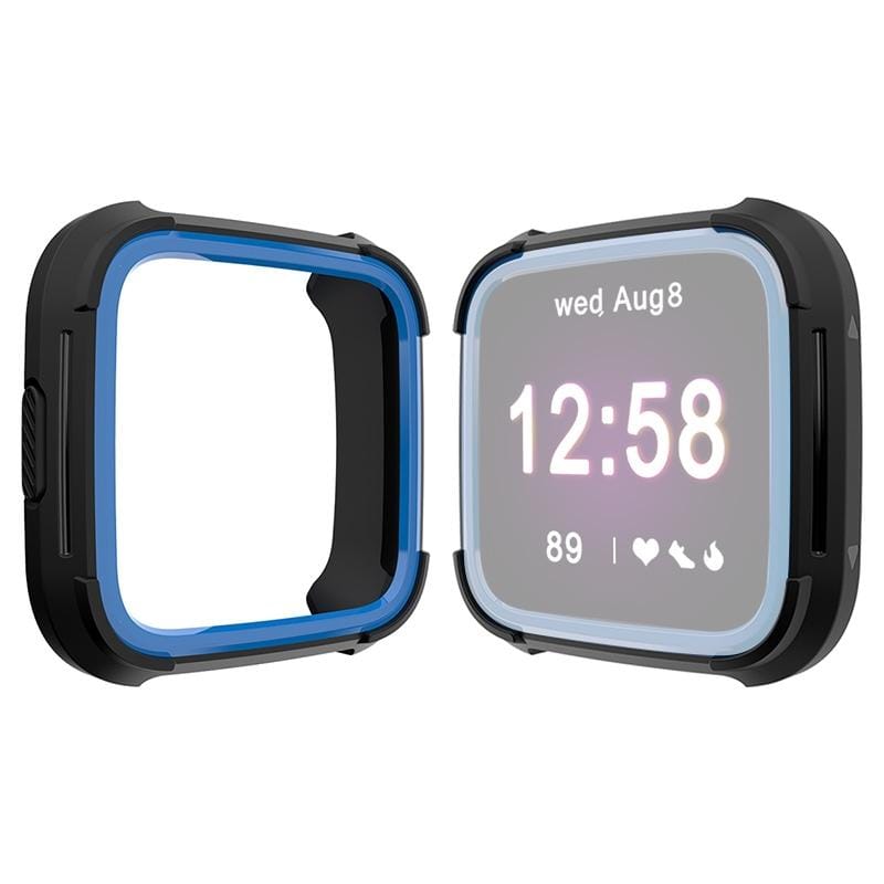 For Fitbit Versa / Versa Lite Universal Smart Watch PC + TPU Protective Case (Black Blue)