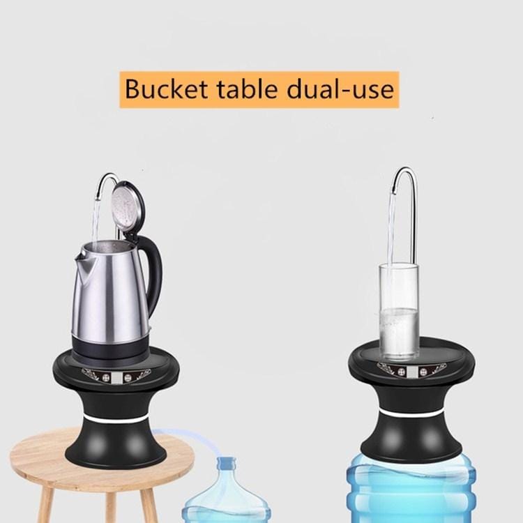 Tray Bucket Water Pump USB Rechargeable Wireless Electric Mineral Water Bucket Automatic Water Dispenser (Black)