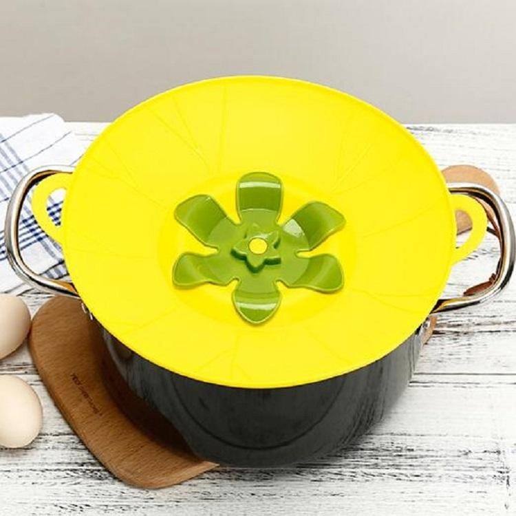3 PCS Silicone Flower Shape Anti-overflow Pot Lid Fresh-keeping Lid Rotatable Lid (Gray)