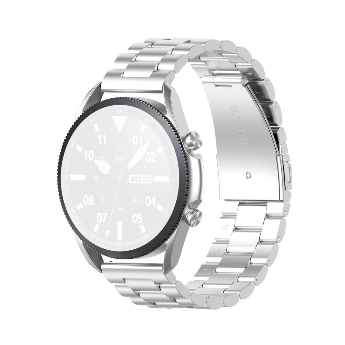 For Galaxy Watch 3 45mm Three Stainless Steel Straps Disassemble The Meter & Ears, Size: 22mm (Silver)