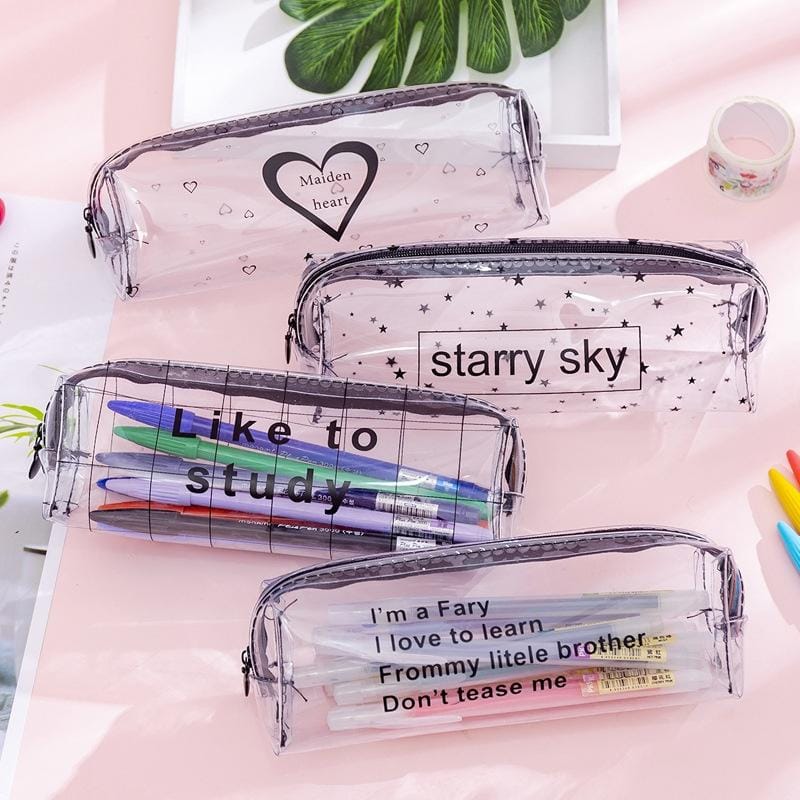 Transparent Letter Large Capacity Pencil Box Storage Bag Stationery School Supplies (Letter)