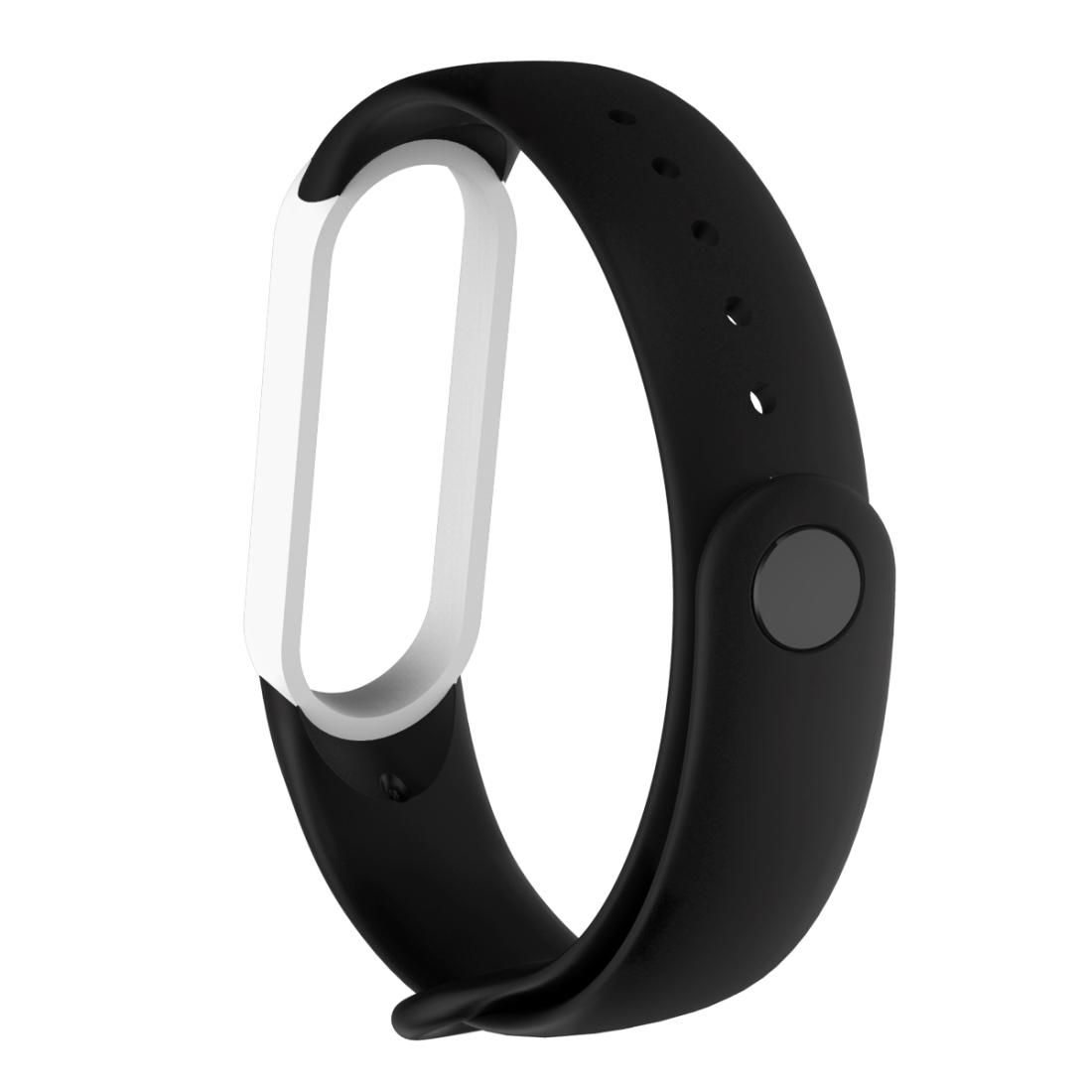 For Xiaomi Mi Band 5 Silicone Replacement Strap Watchband (Black White)