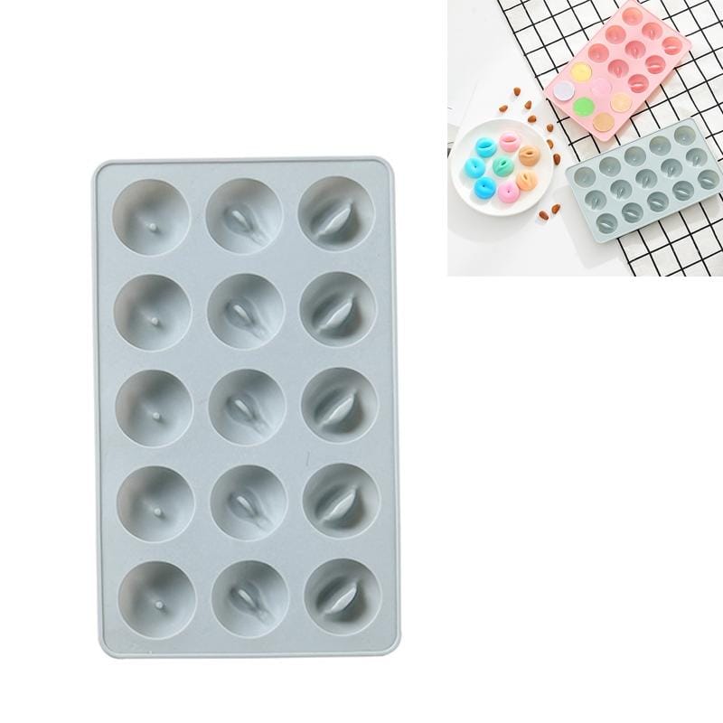 4 PCS Creative 15 Grid Hamburger Silicone Ice Tray Cake Mold DIY Chocolate Pudding Mold Baking Utensils (Blue)