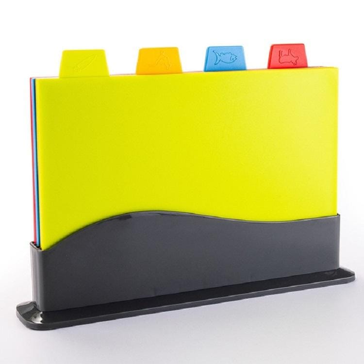 4 in 1 Classified Cutting Board Multifunctional Household Plastic Fruit Cutting Board Set, Style:Square