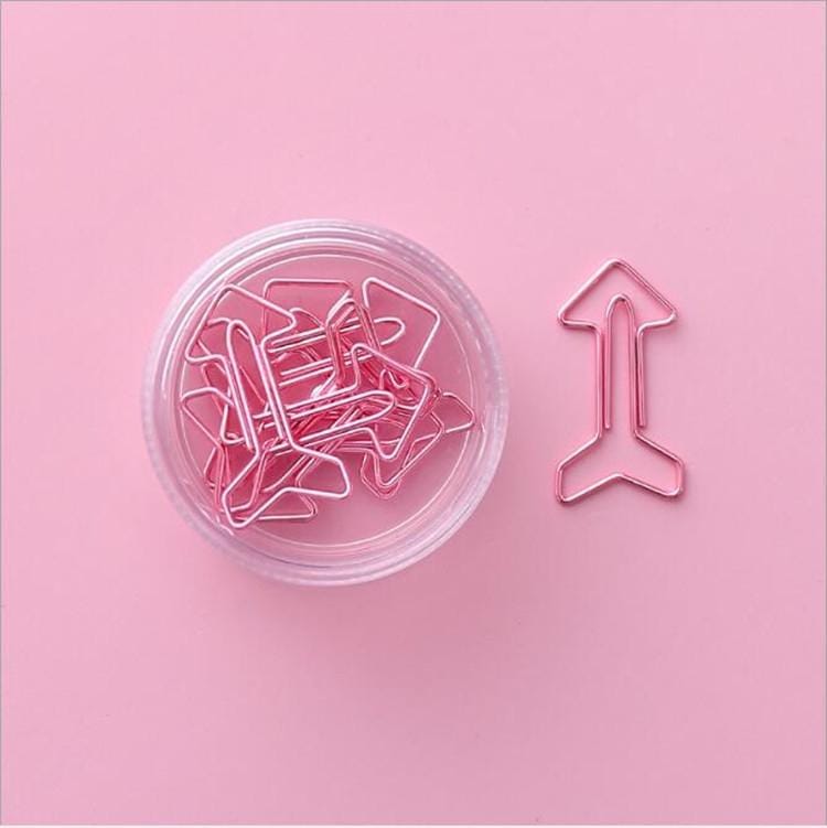 Creative Cartoon Hollow Paper Clip Set Pink Cute Bookmark Pin Clip Stationery Office Supplies (Rocket)