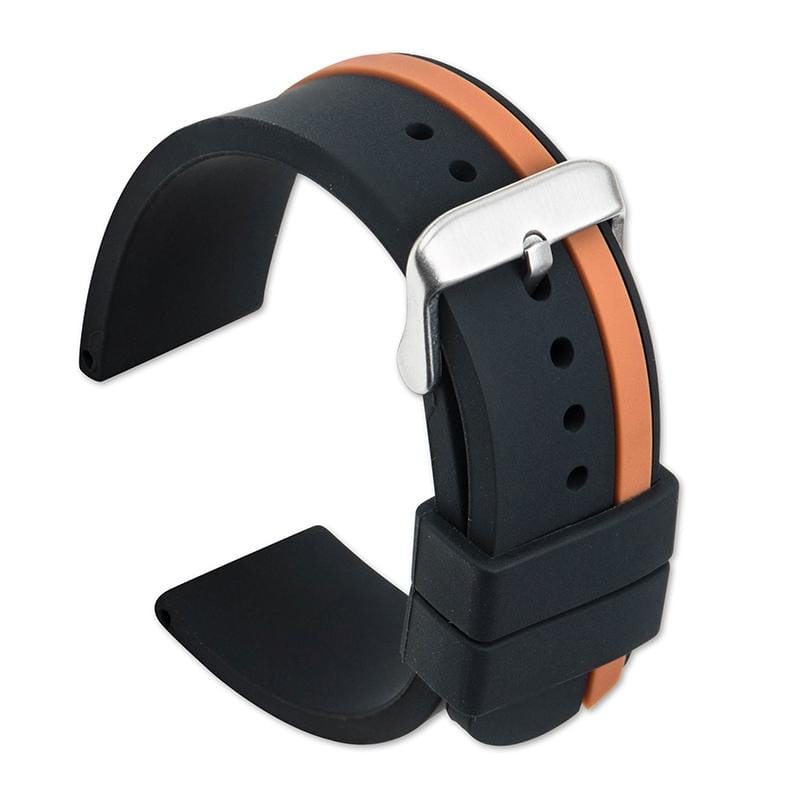 Universal Unilateral Bicolor Silicone Watchband for Galaxy Watch (Dark Orange)