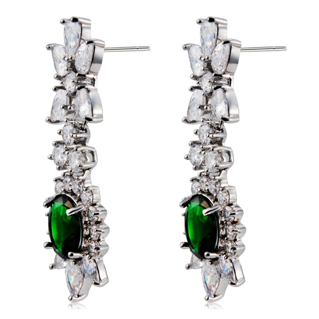 2 PCS Sparkling Crystal Rhinestone Drop Earrings for Female