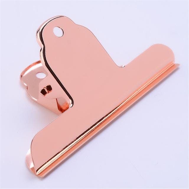 Stainless Steel Large Dovetail Clip Seal Clip Book Clip Folder Seal Clip Bill Clip (Rose Gold)