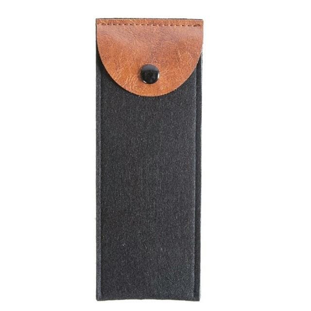 5 PCS Large Capacity Felt Bag Stationery Bag (Black)