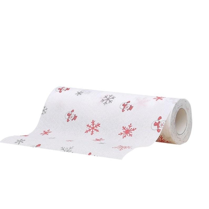 4 PCS Household Disposable Lazy Rags Wet And Dry Dual-use Absorbent Lint-free Dish Towels Kitchen Disposable Cleaning Rags, Style:Printing
