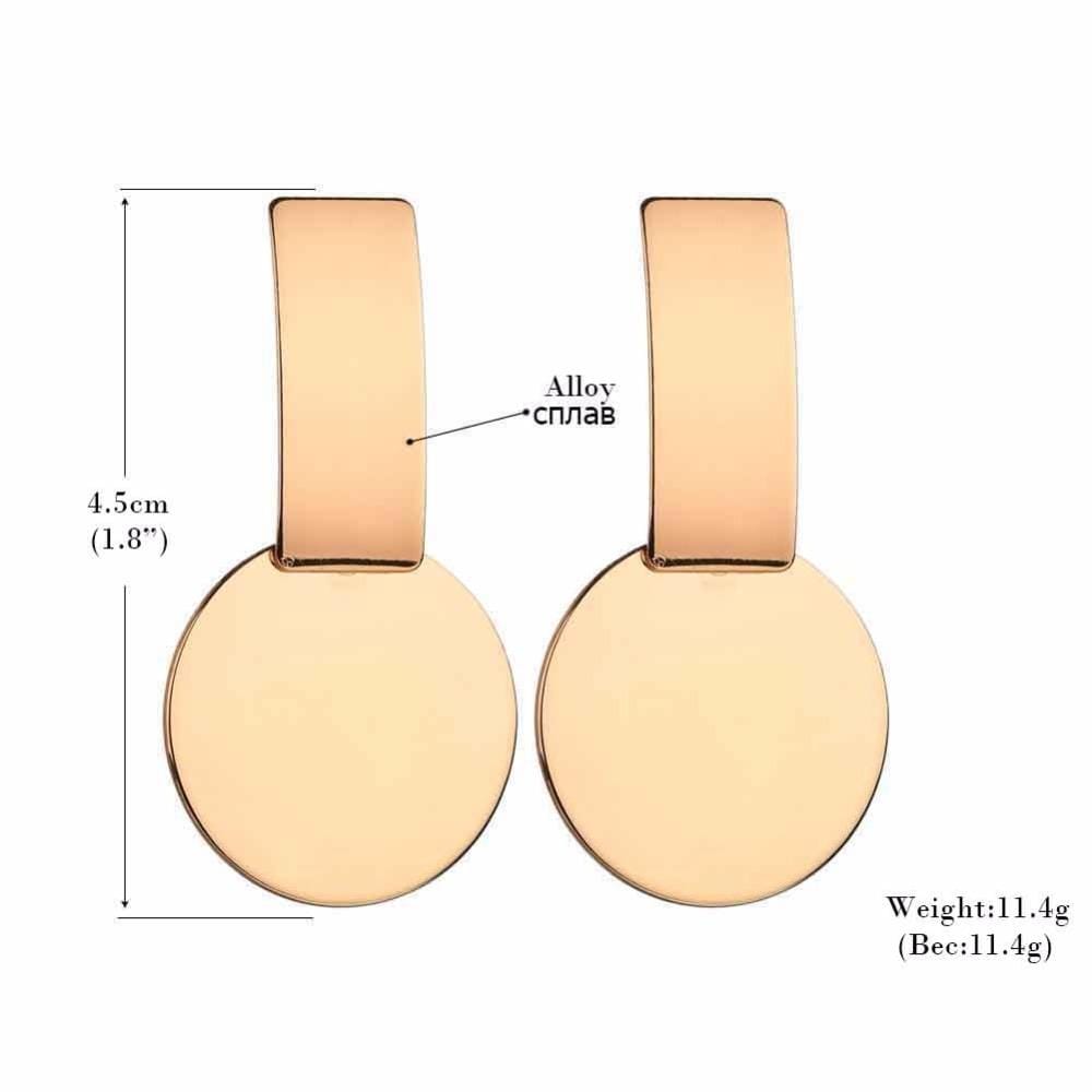 Geometric  Square Round Coin Earrings For Women Punk Earrings Jewelry (Style1)