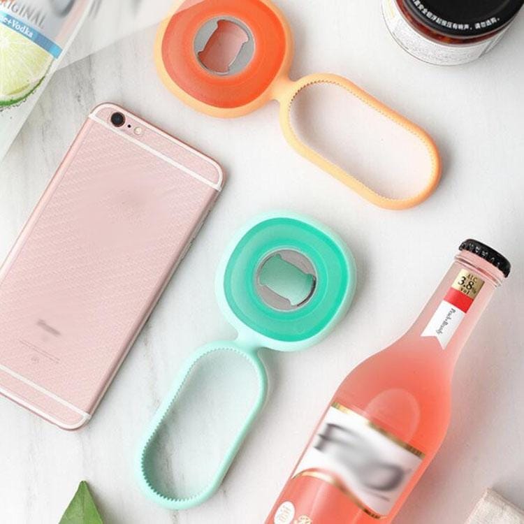 4 PCS Labor-saving Anti-skid Can Opener Multi-function Beer Bottle Opener Random Color Delivery