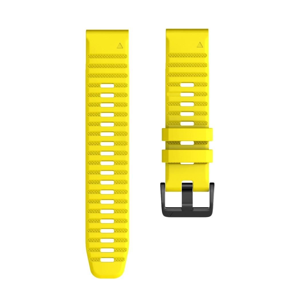 For Garmin Fenix 6X 26mm Smart Watch Quick Release Silicon Wrist Strap Watchband (Yellow)