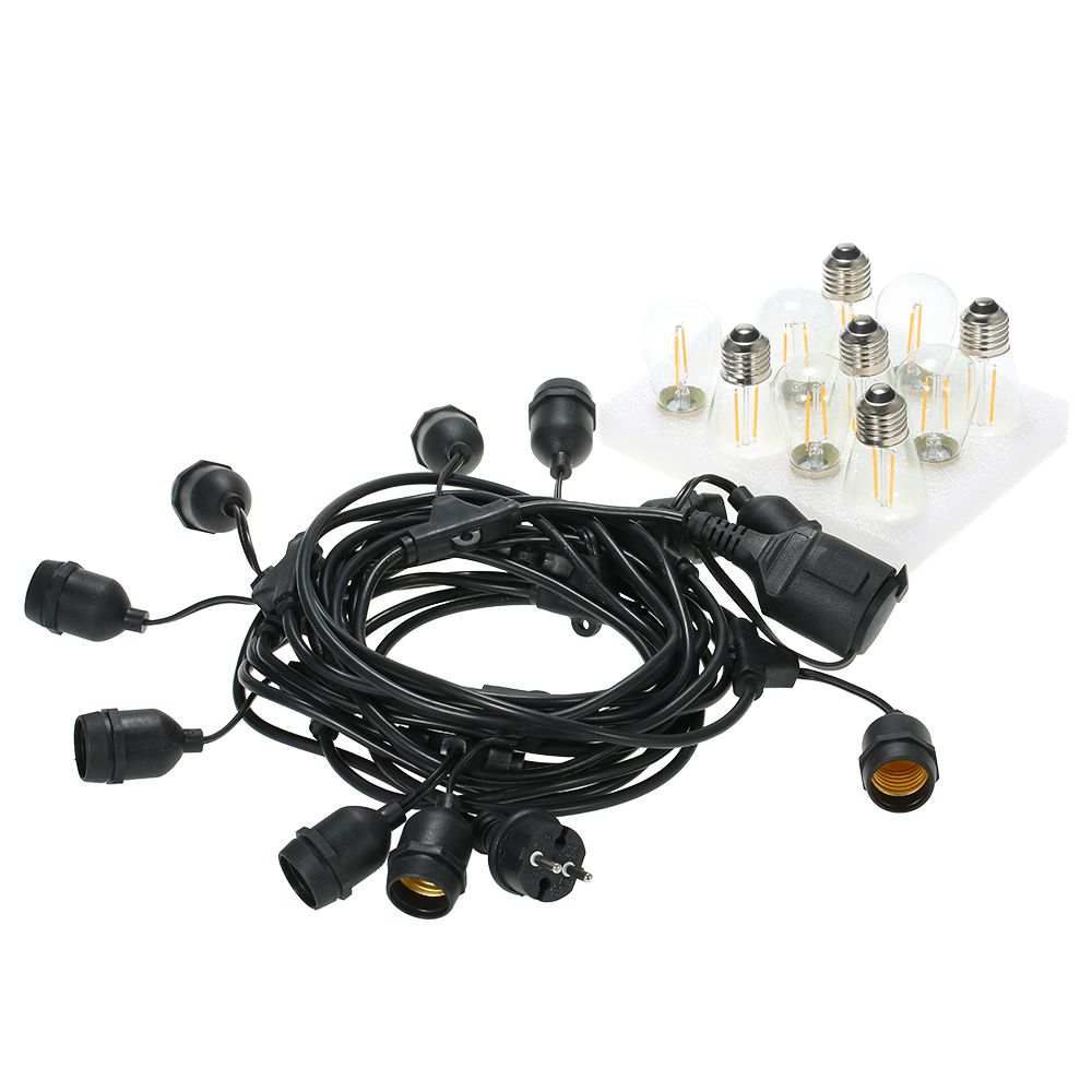 Tomshine String Light Kit AC220-240V 15W 33.5Ft E27 Base - EU Plug